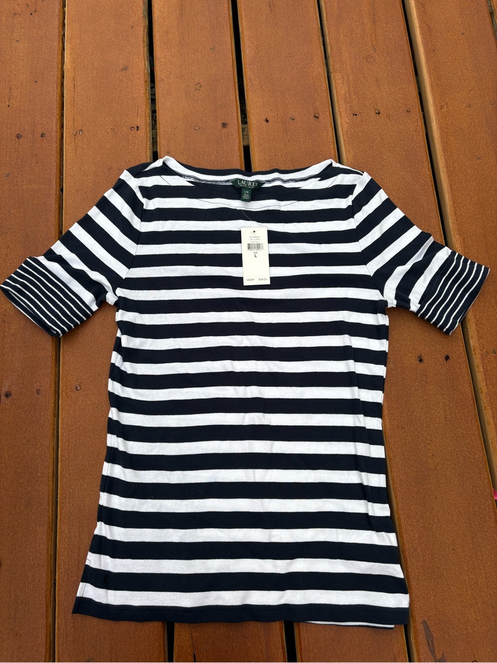 Lauren Ralph Lauren Striped Short-Sleeve Tee